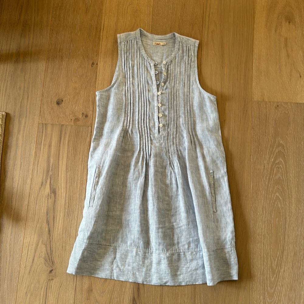 Faherty mini stripe linen dress